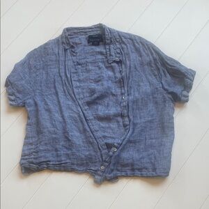 TAHARI 100% Linen Boxy Top! Size medium